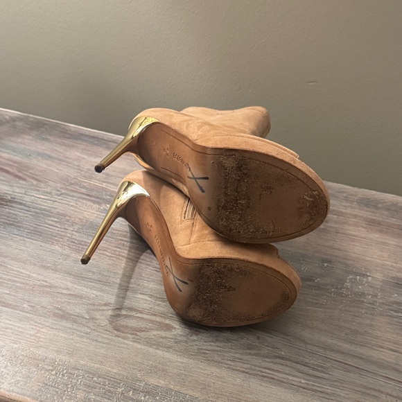 BCBGMaxAzria camel Peep-Toe Heeled Boots - Picture 11 of 11